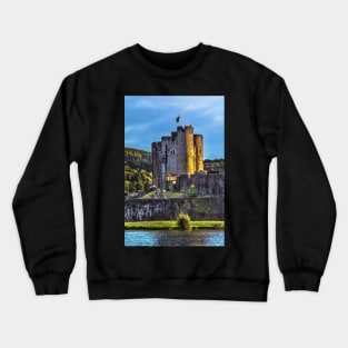 Towers Of Caerphilly Castle Gatehouse Crewneck Sweatshirt